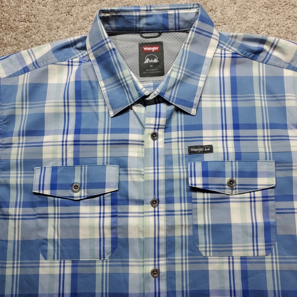 Wrangler Blue Plaid Men's Shirt